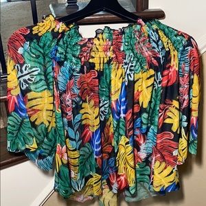 Multicolor off the shoulder top